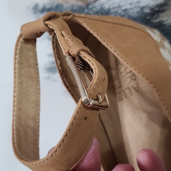 Naturalizer Talia Womens Espadrilles Shoes Caramel Leather Ankle Straps 8W GUC - Picture 8 of 15